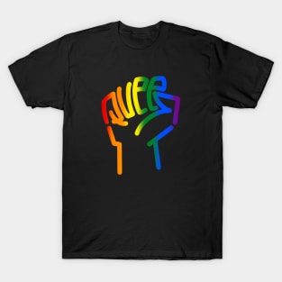 Queer power rainbow dark version T-Shirt